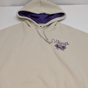 Vikings Cream Hoodie with Purple Accents